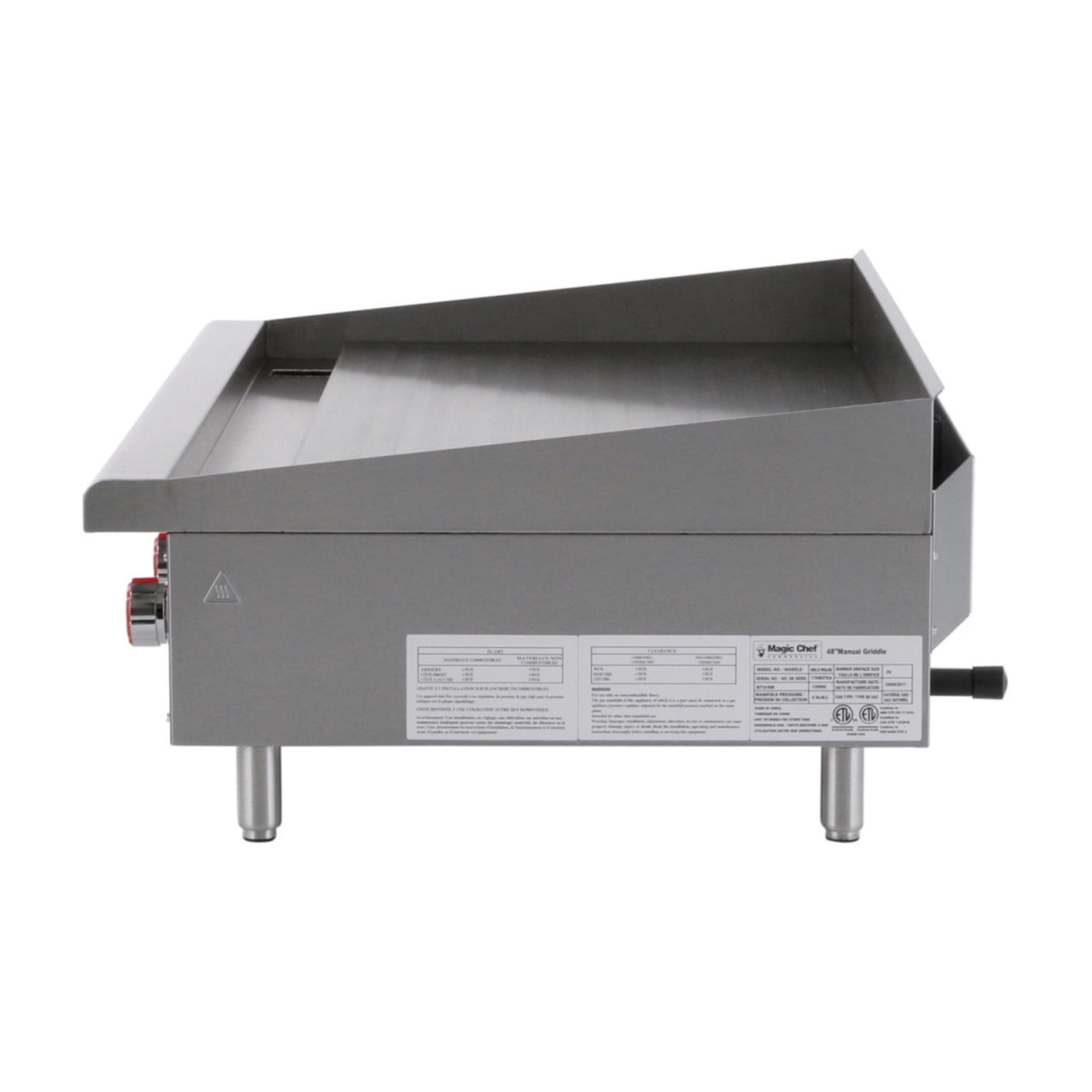 36 in. Commercial Natural Gas Manual Countertop Griddle in Stainless Steel Magic Chef