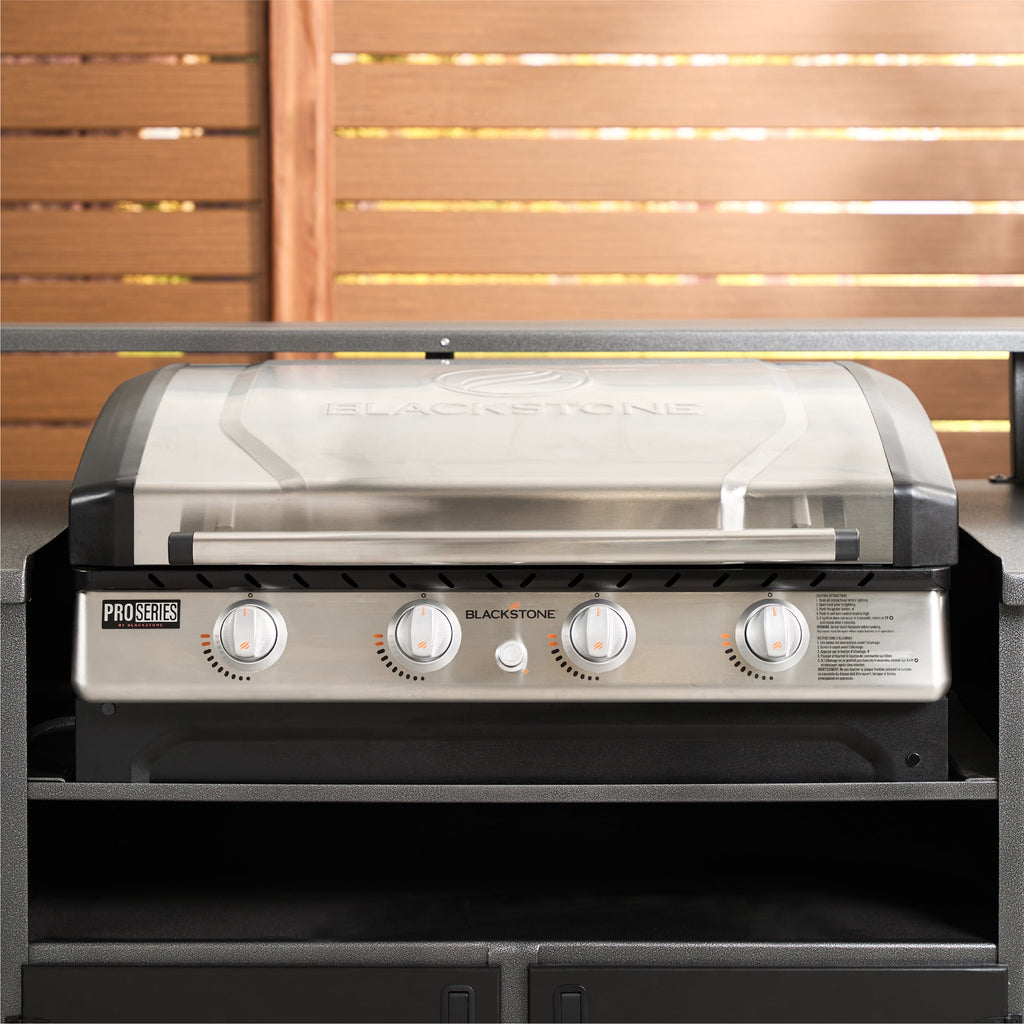 Blackstone Pro Series 4-Burner 36 Propane Omnivore Drop-in Outdoor Griddle with Hood Gas Grills