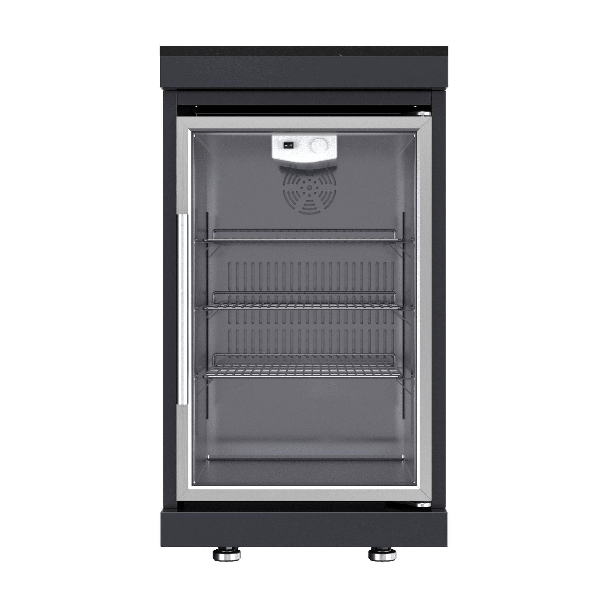 110-Inch 4-Burner 72000 BTU Deluxe Stainless Steel Propane Gas Outdoor Kitchen Bar Barbecue Island Grill Wine Cooler Compact+Refrigerator+Rotisserie+Granite Countertops+Storage Cabinets & Drawers HomeMindful