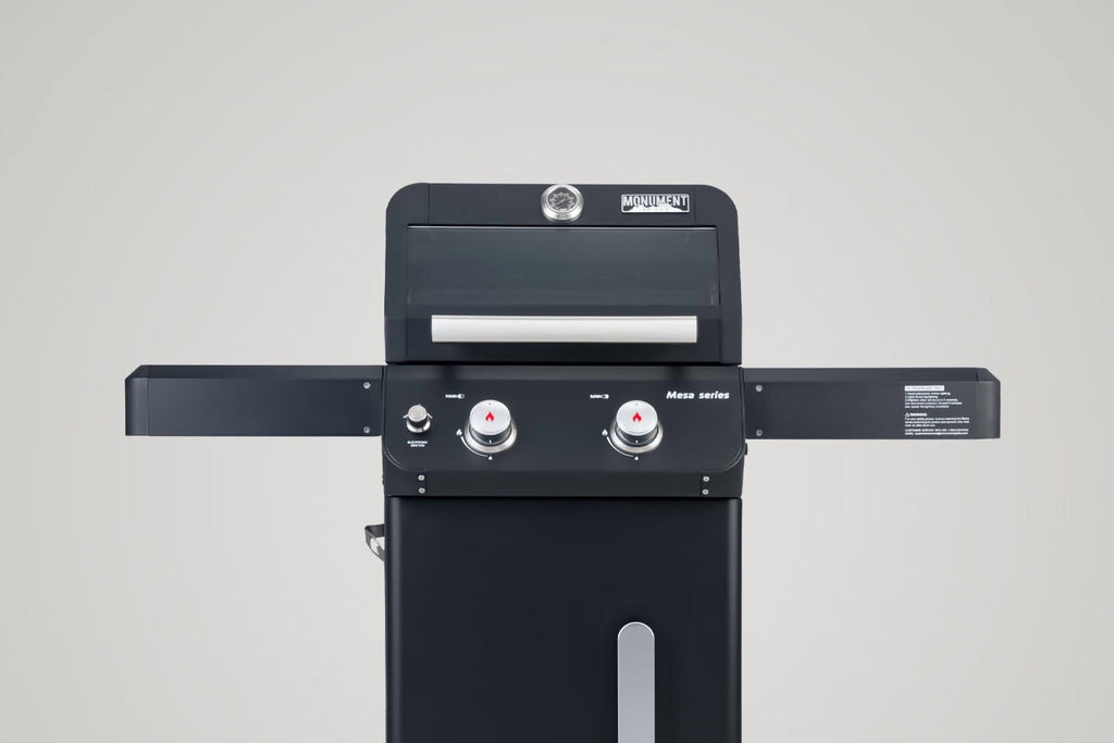 Mesa 2-Burner Propane Gas Grill in Black with Clear View Lid , LED Controls, and Grill Cover Monument Grills