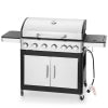 Alpha Joy 4-Burner Propane Gas Grill and Griddle Combo with Side Burner in Black Gas Grills