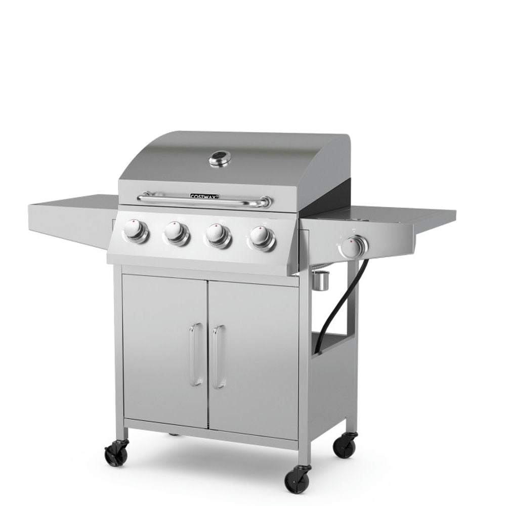 Aimee Lii 50000BTU 5-Burner Propane Gas Grill with Side Burner and 2 Prep Tables, BBQ Grill for Outdoor Cooking Kitchen, Garden and Patio Backyard Barbecue-Silver Aimee Lii