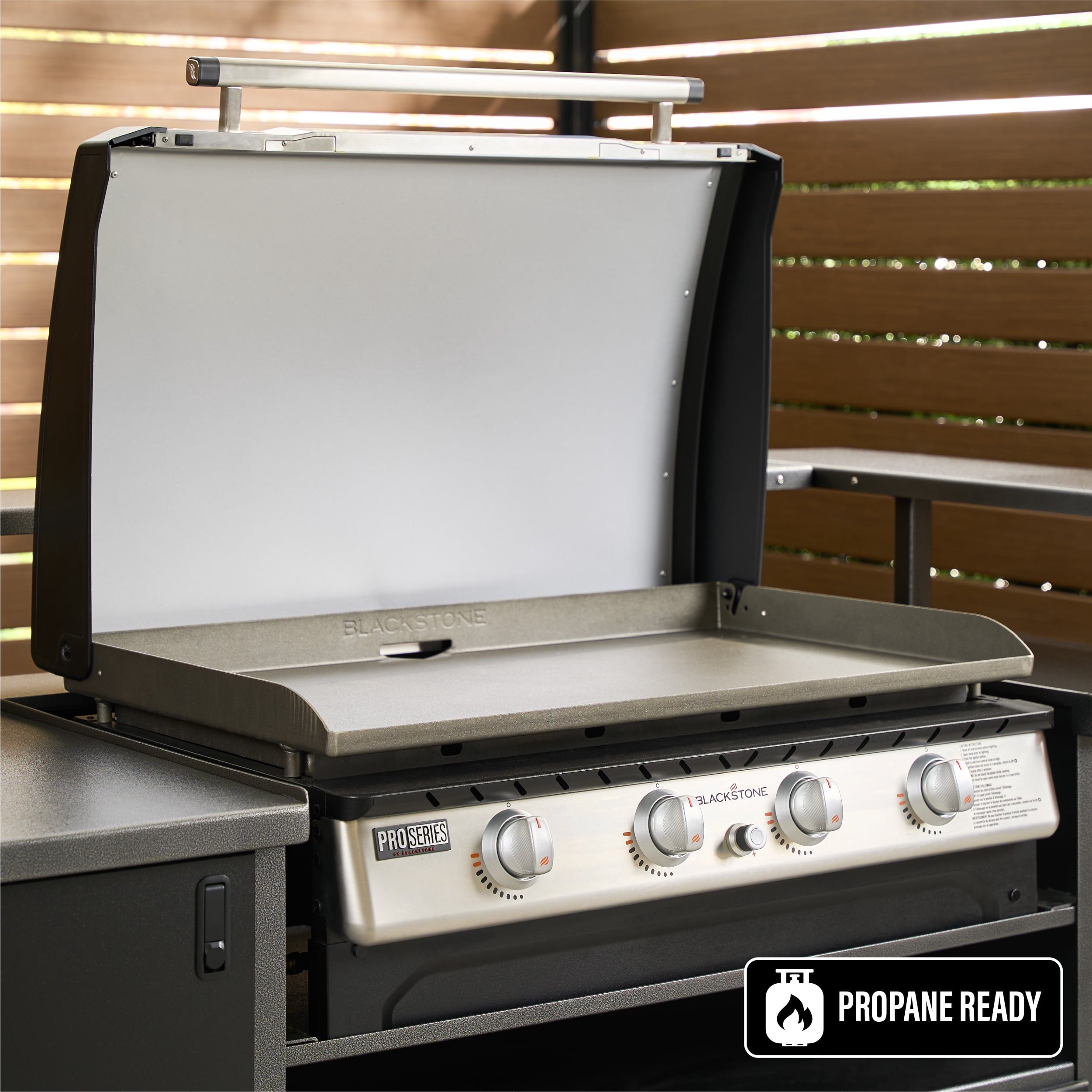 Blackstone Pro Series 4-Burner 36 Propane Omnivore Drop-in Outdoor Griddle with Hood Gas Grills