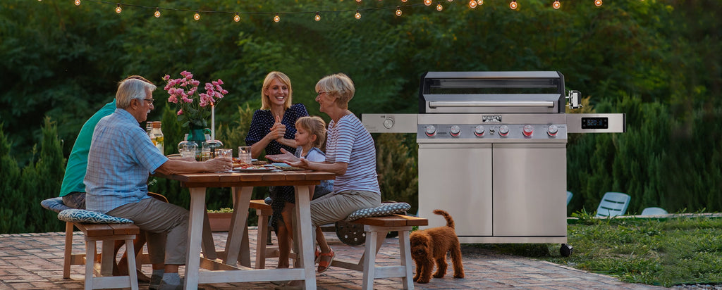Monument Grills 6+1 Burner Smart Tech Propane Gas Grill for Outdoor Cooking , Denali 605Pro Stainless Steel Grill 78,000 BTU with Side Sear Burner, Smoker Box, Cover and Rotisserie Kit My Store