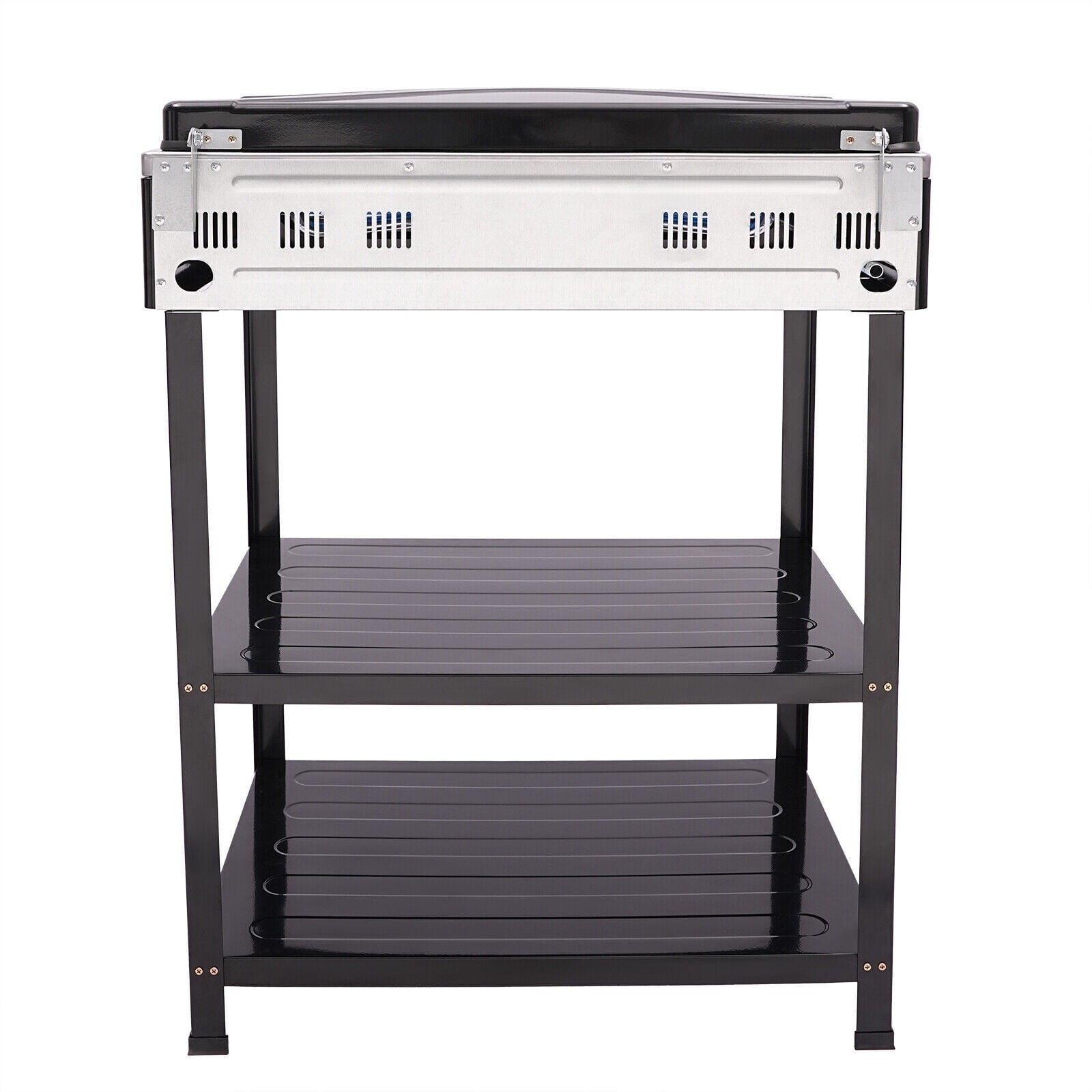 5-Burner Gas Stove Outdoor Camping Cooking BBQ Grill with 2-Tier Storage Rack Unbranded