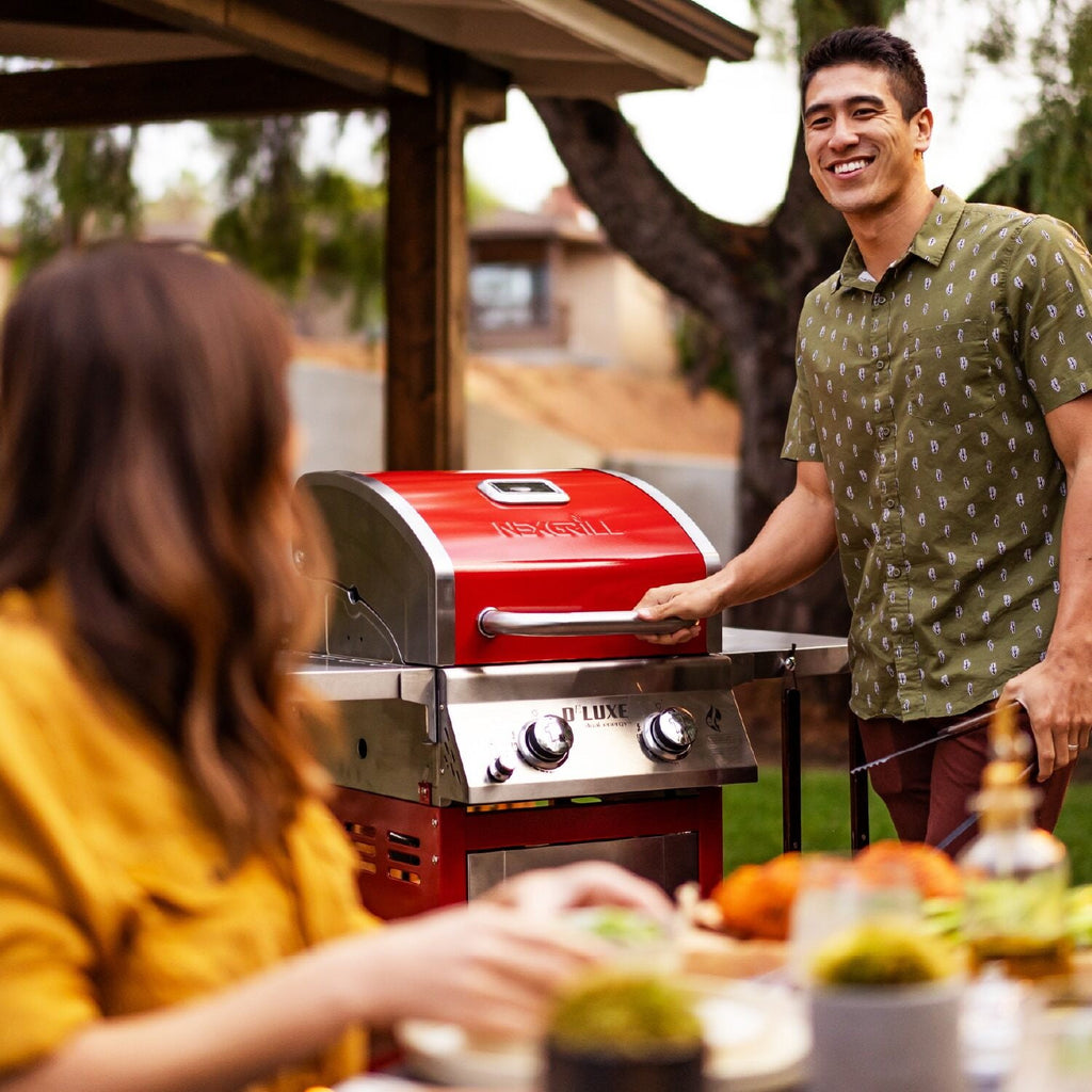 Nexgrill Deluxe 2-Burner Gas Grill with 401 SQ In Grate, 28000 BTUs, Stainless Steel Control Panel & Foldable Side Table, Propane BBQ Grill for Outdoor Cooking, Patios, Backyards and More -720-0864R Gas Grills