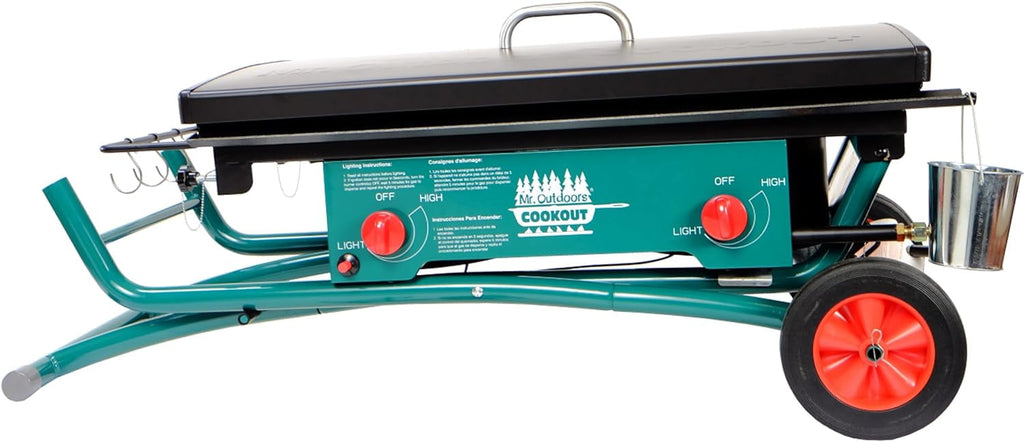 Mr. Outdoors Cookout Portable Cooker 80,000 BTU 2 Burner Camping Stove Gas Grill & Griddle Kit Mr. Outdoors Cookout