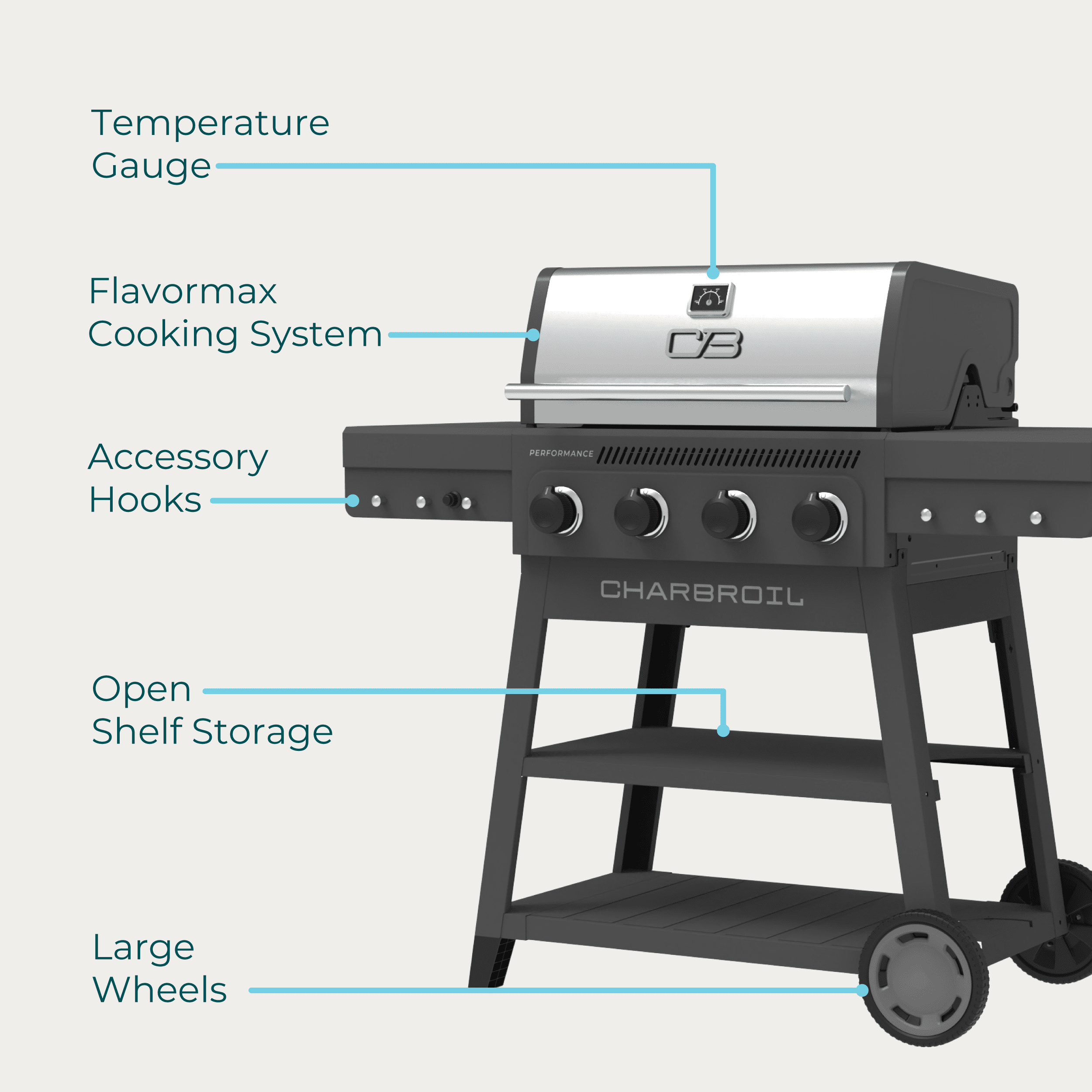 Charbroil Performance Series? FlavorMax? 4-Burner Cart Gas Grill Charbroil