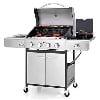 MF Studio 4 Burner Propane Gas Outdoor Grill with Side Burner Stainless Steel BBQ Grill Gas Grills