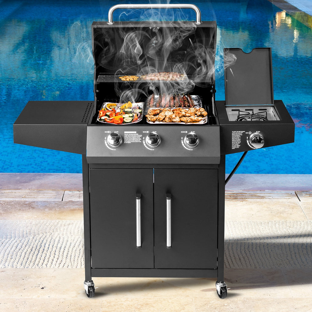 OverPatio Propane Gas BBQ Grill for Outdoor Cooking,Barbecue,3+1 Burners Overpatio
