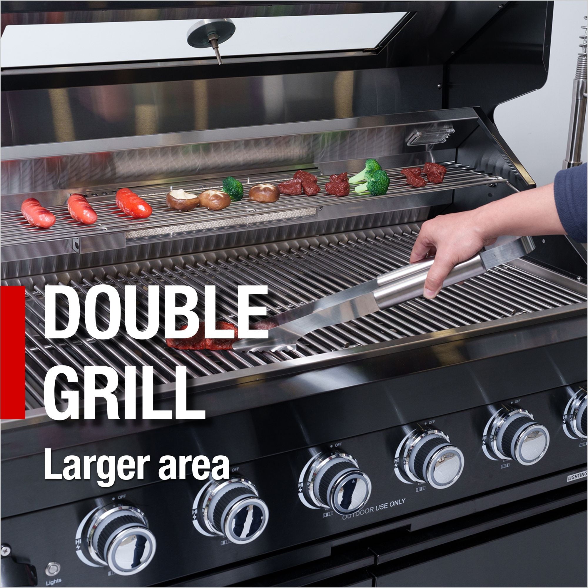 Black galaxy granite countertops, 43-inch island gas grill, Six Burners Grill 85000BUT (LTL carry） Navratil