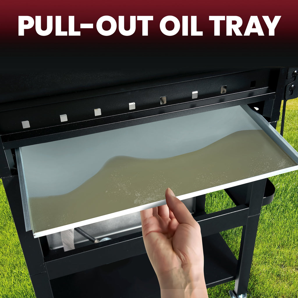 Enyopro 3-Burner Propane Gas Grill, 30000 BTU BBQ Grill with Foldable Side Table, Stainless Steel Warming Rack, Hooks, and Built-In Bottle Opener for Outdoor Barbecue Gas Grills