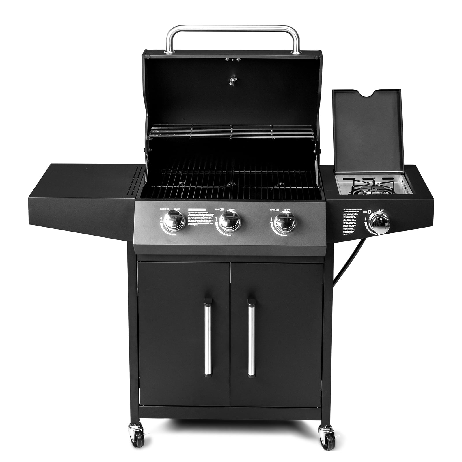 OverPatio Propane Gas BBQ Grill for Outdoor Cooking,Barbecue,3+1 Burners Overpatio