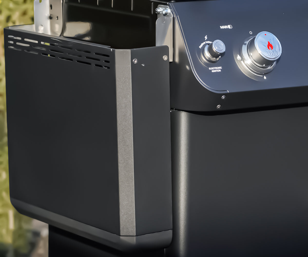Mesa 2-Burner Propane Gas Grill in Black with Clear View Lid , LED Controls, and Grill Cover Monument Grills